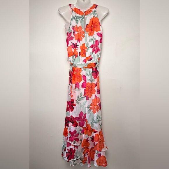 Calvin Klein Women's Floral-Print Halter Tiered  Maxi Dress size 12 lined Party - Picture 4 of 15